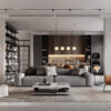 Luxurious and modern living room 3D rendering Asset Immobiliari disponibili